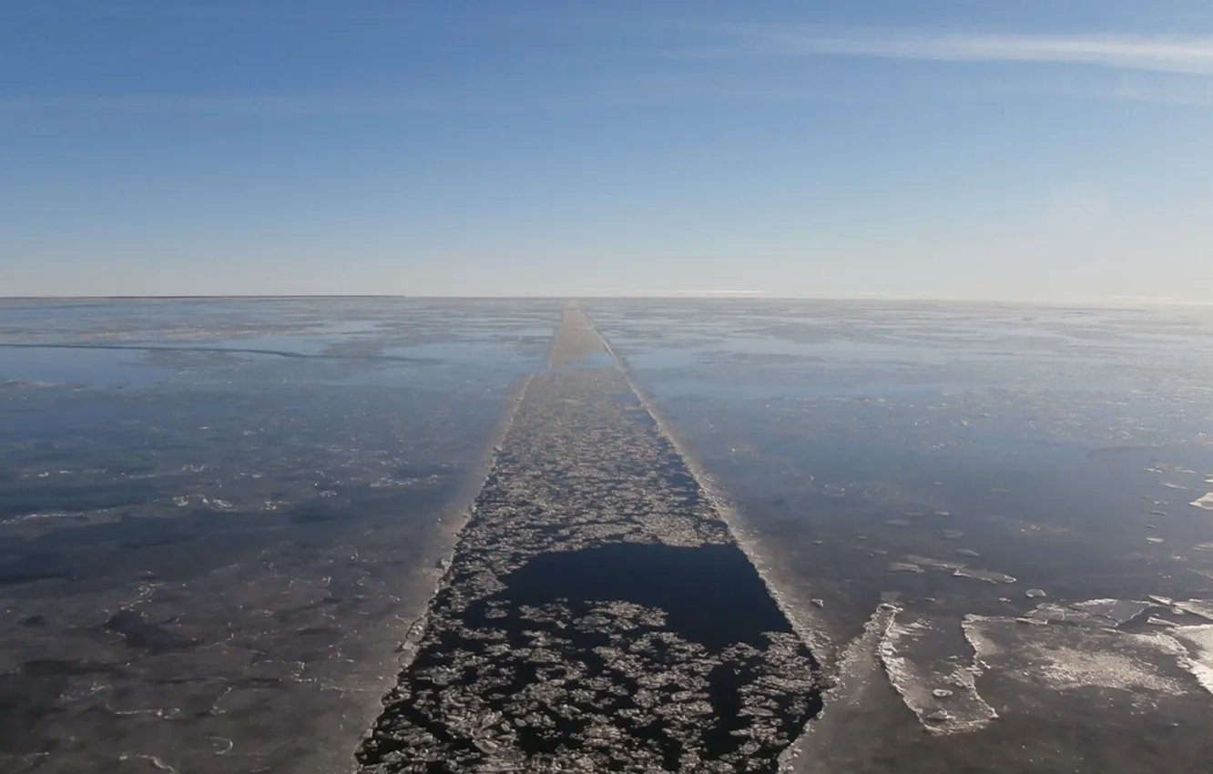 Фото обои небо, Море, лёд, полярка