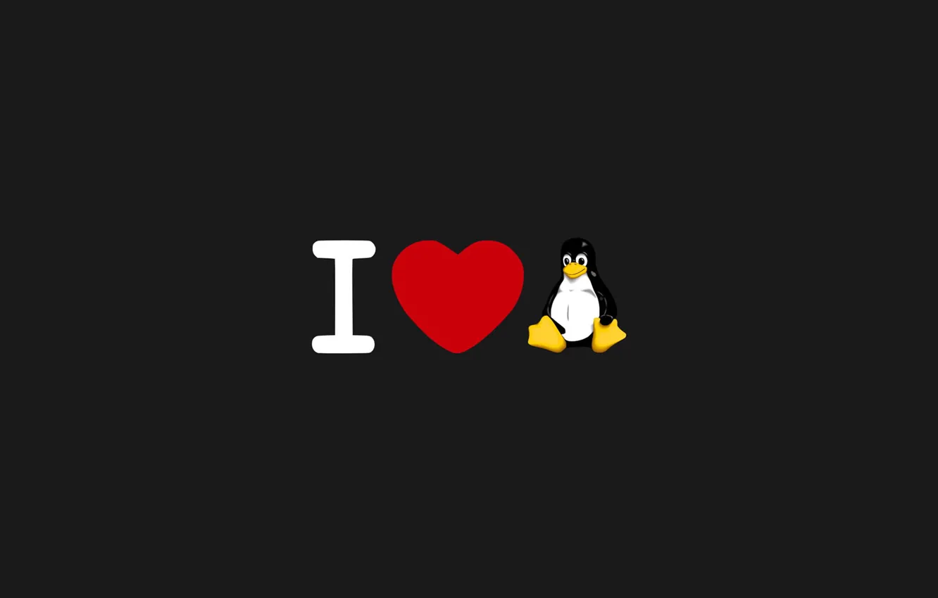 Фото обои linux, love, tux, luv