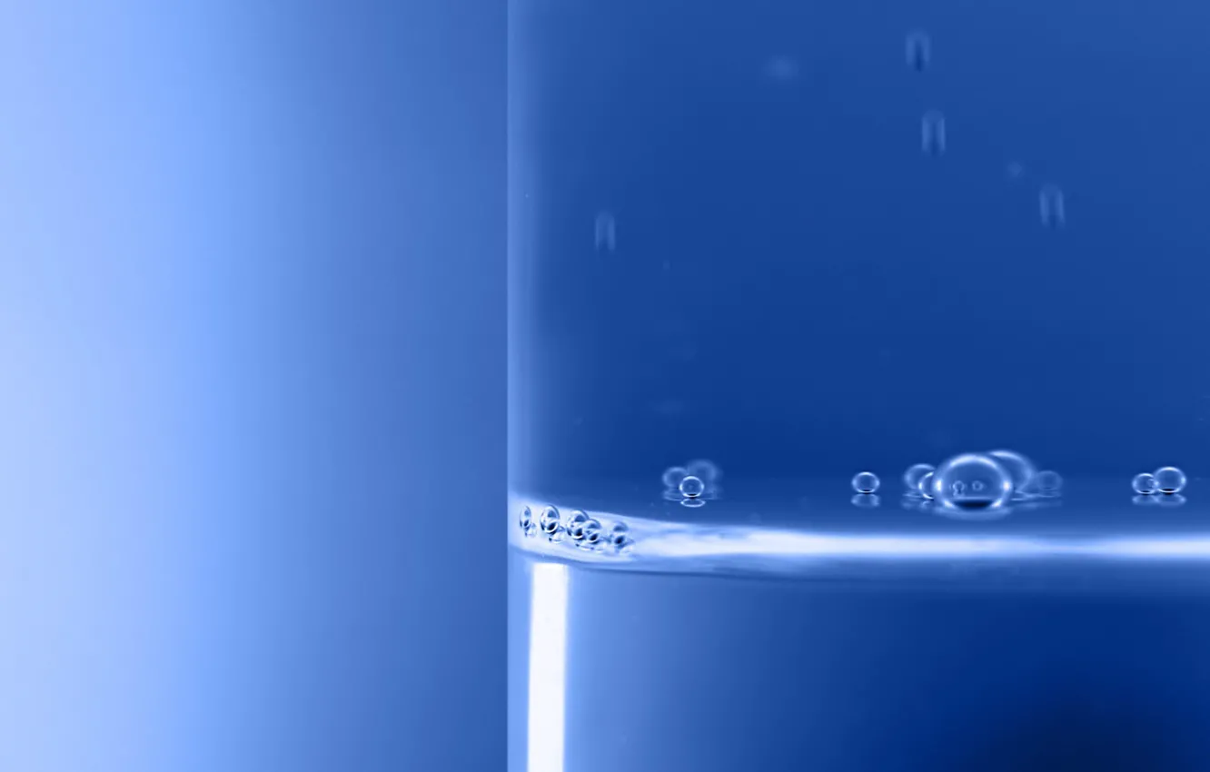Фото обои синий, пузырьки, Минимализм