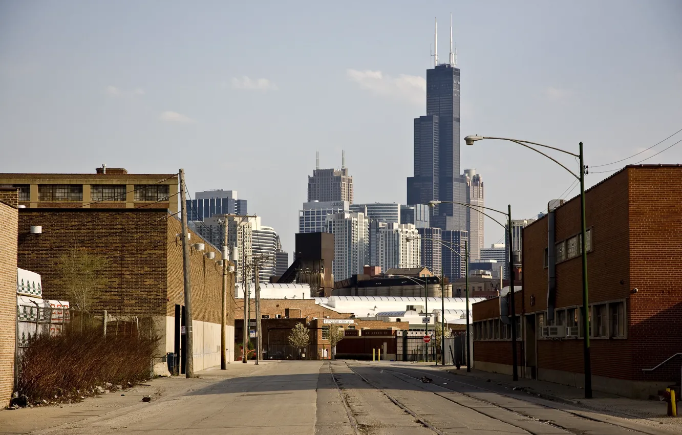 Фото обои дорога, здания, трасса, небоскребы, америка, чикаго, Chicago, сша