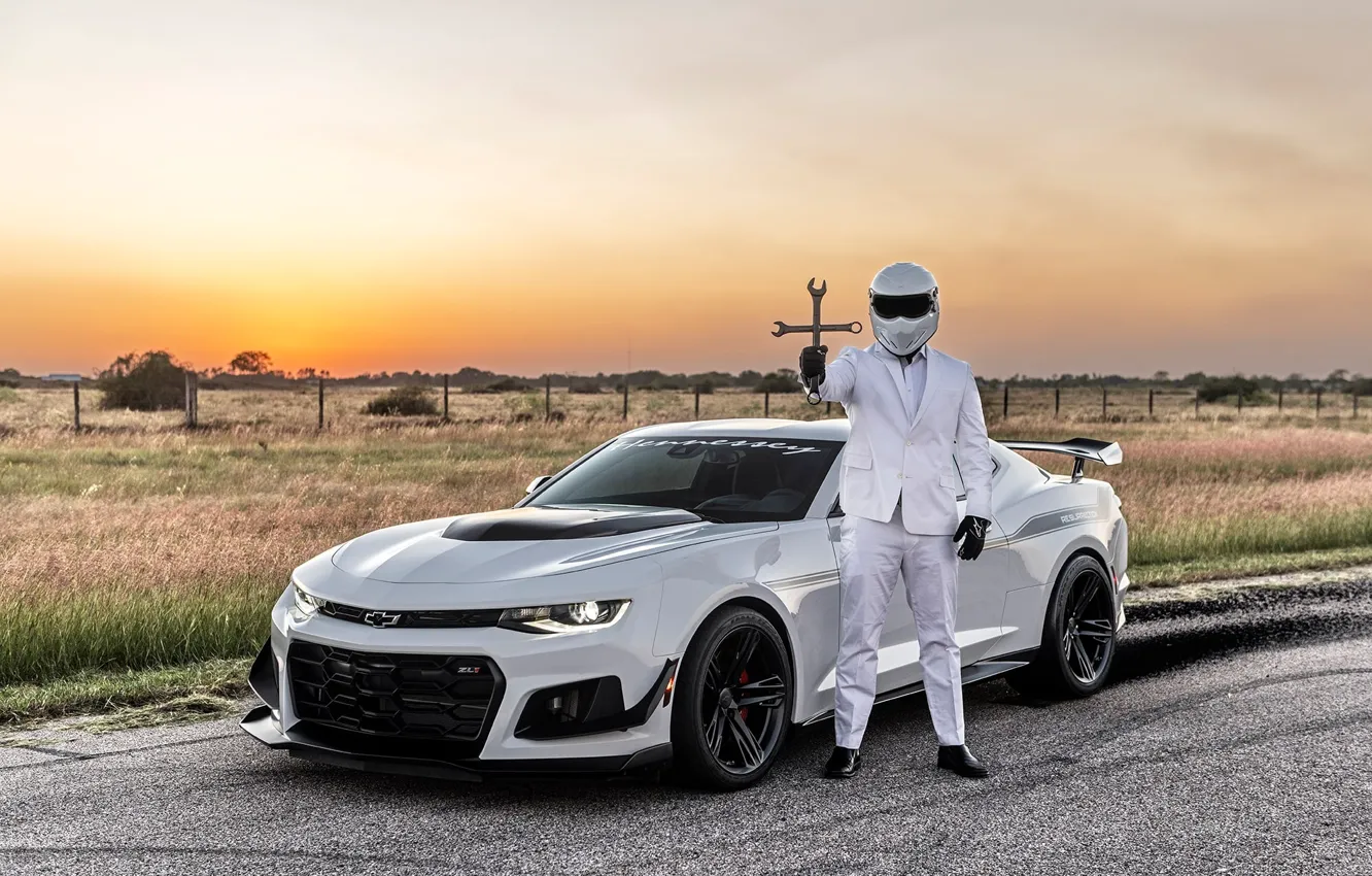 Фото обои Stig, Camaro, Hennessey, Chevrolet, Hennessey Chevrolet Camaro ZL1 The Resurrection