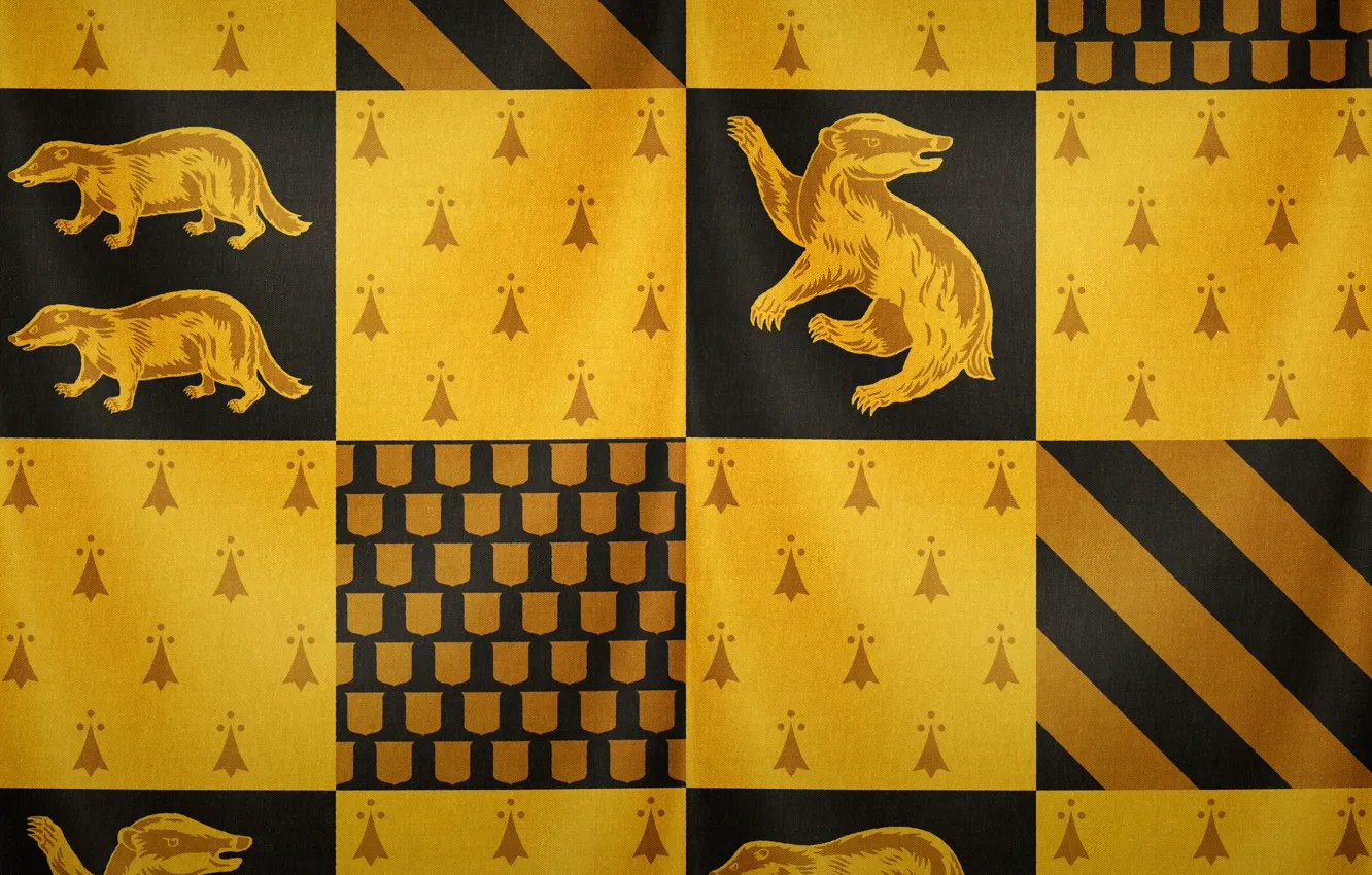 Фото обои black, yellow, texture, Hogwarts, Harry Potter, Хогвартс, барсук, badger