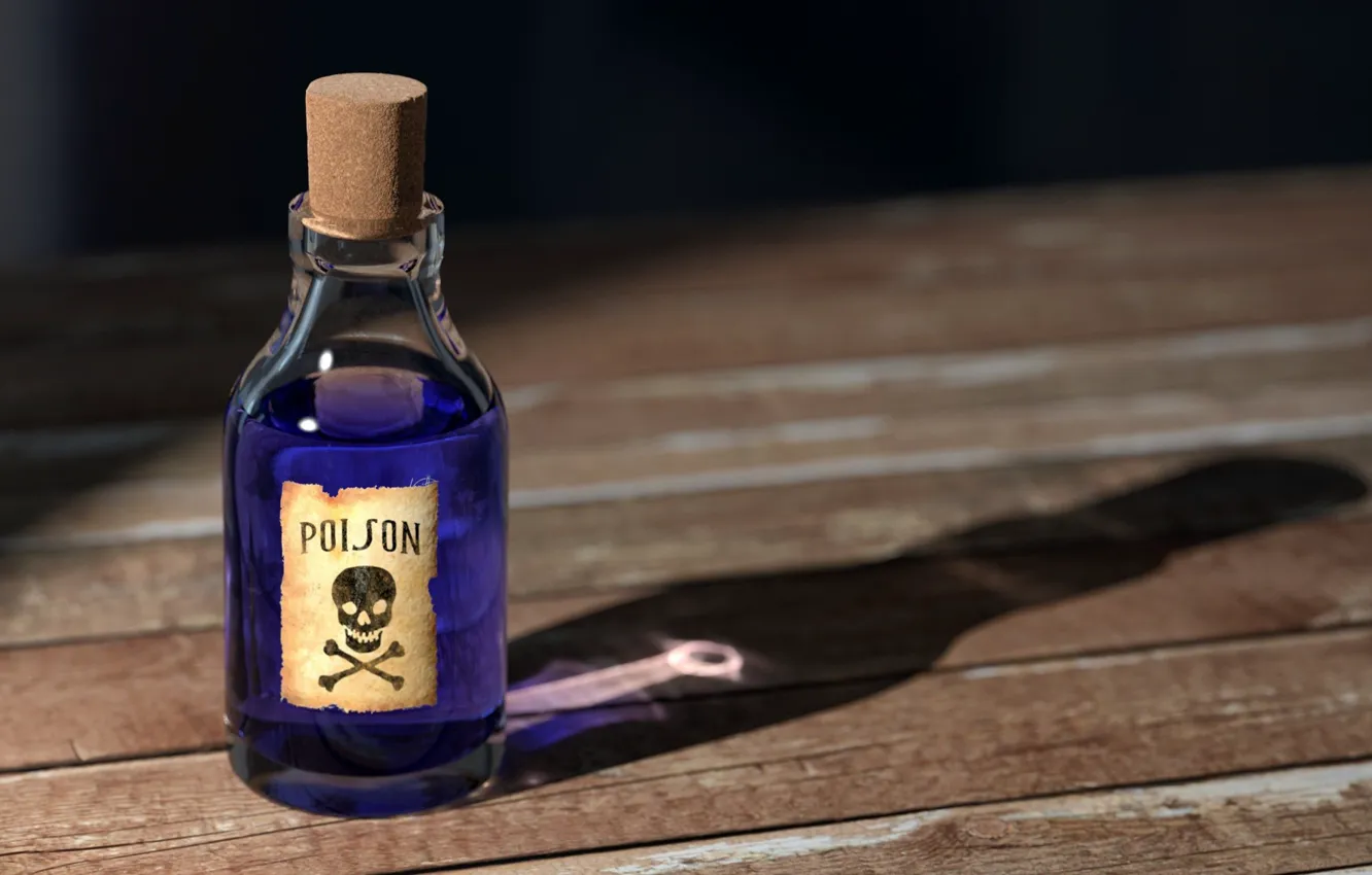 Фото обои wood, liquid, purple, miscellanea, Poison, bottle