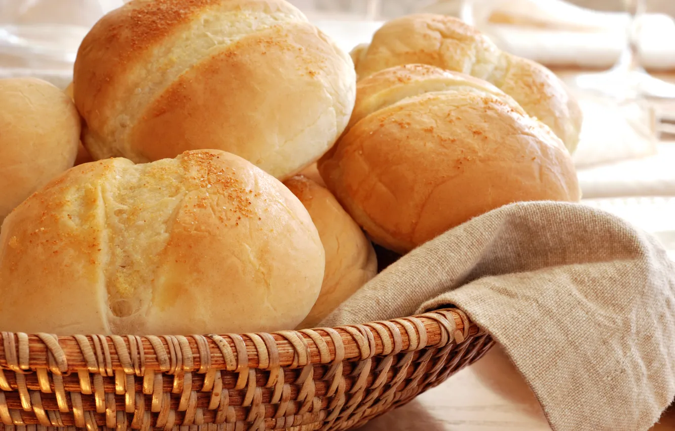 Фото обои белый, круглый, корзина, хлеб