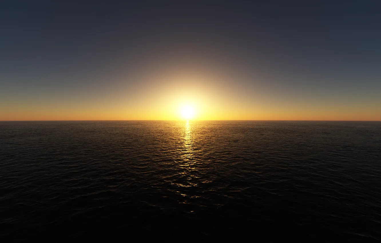 Фото обои море, закат, гладь, The Last Sunset Over The Sea