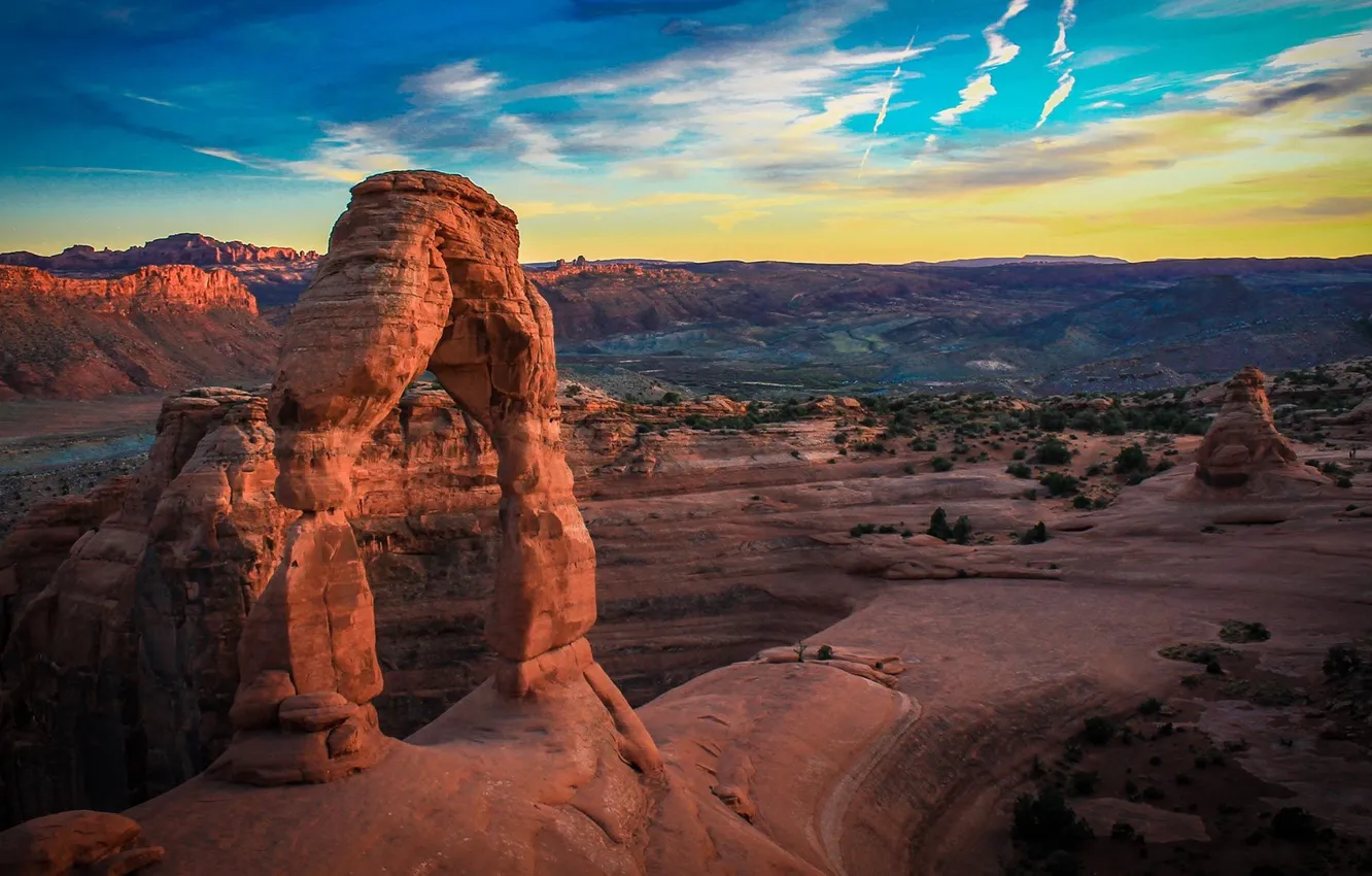 Фото обои USA, sky, landscape, nature, mountains, clouds, rocks, Utah