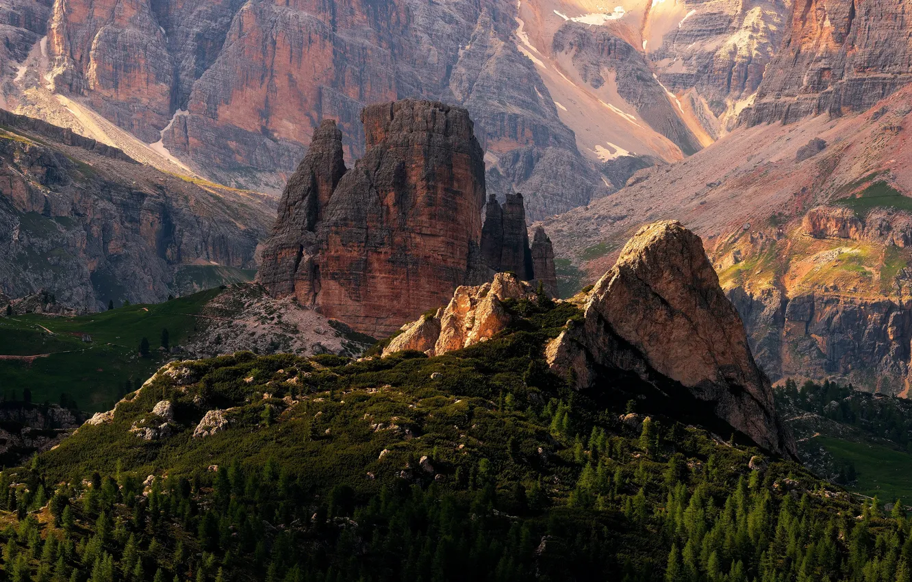 Фото обои горы, камни, скалы, высота, Италия, Доломиты