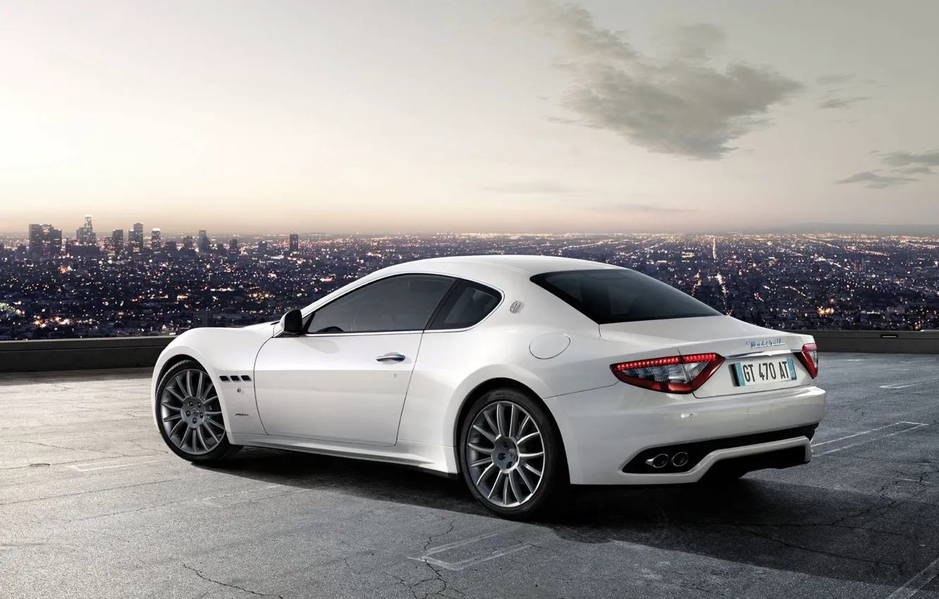 Фото обои белый, Maserati, GranTurismo-S