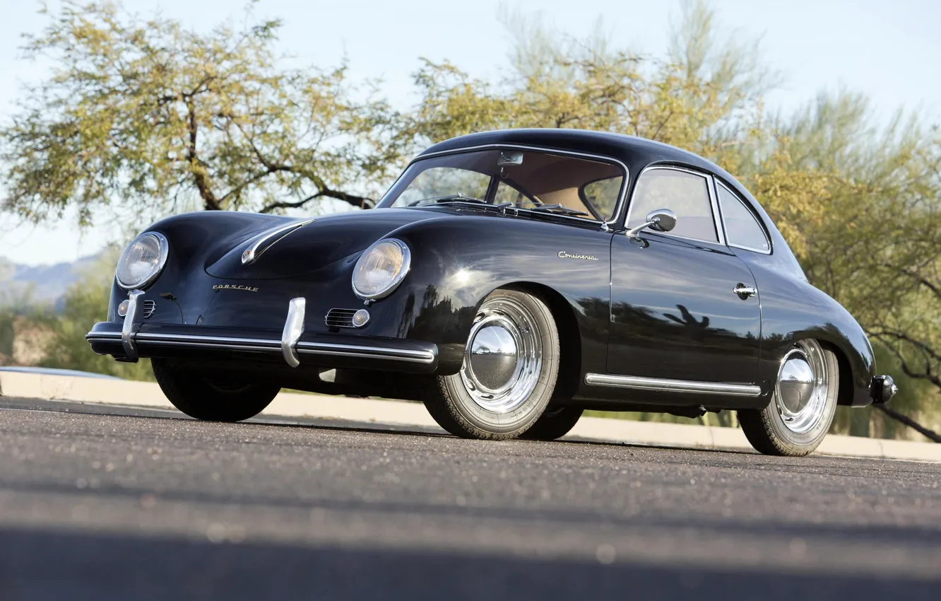 Фото обои Porsche, 1955, 356, front view, Porsche 356 1500 Continental Coupe