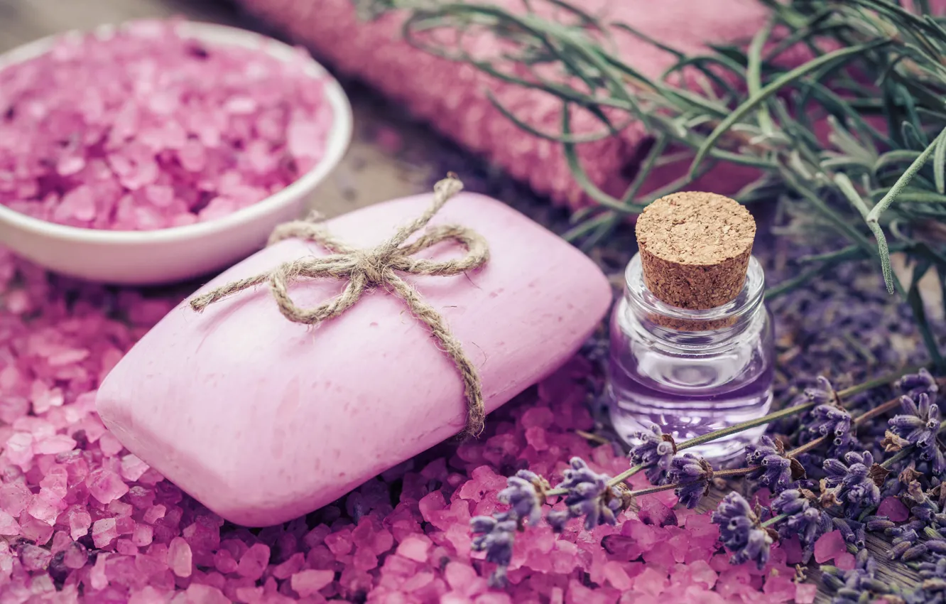Фото обои мыло, pink, лаванда, lavender, соль, spa, oil