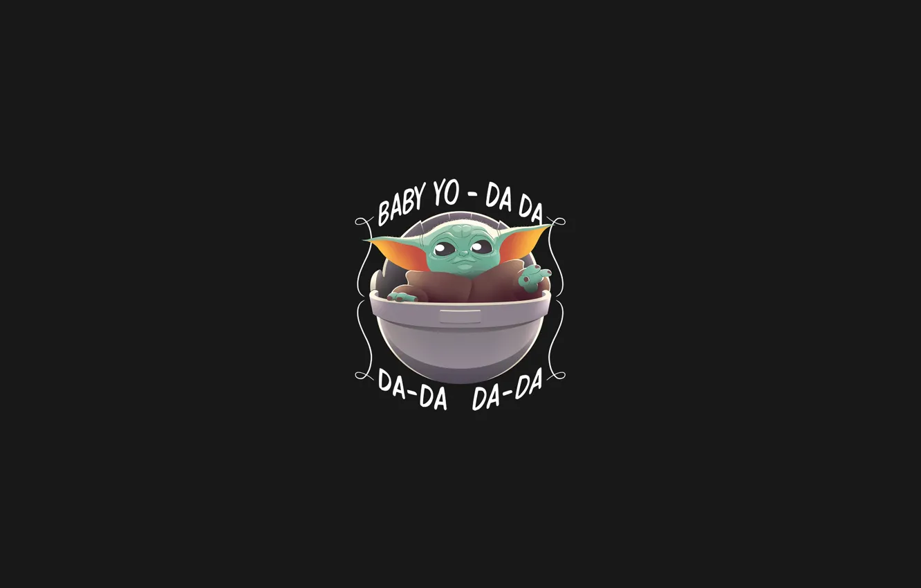 Фото обои арт, art, baby, yoda, йода