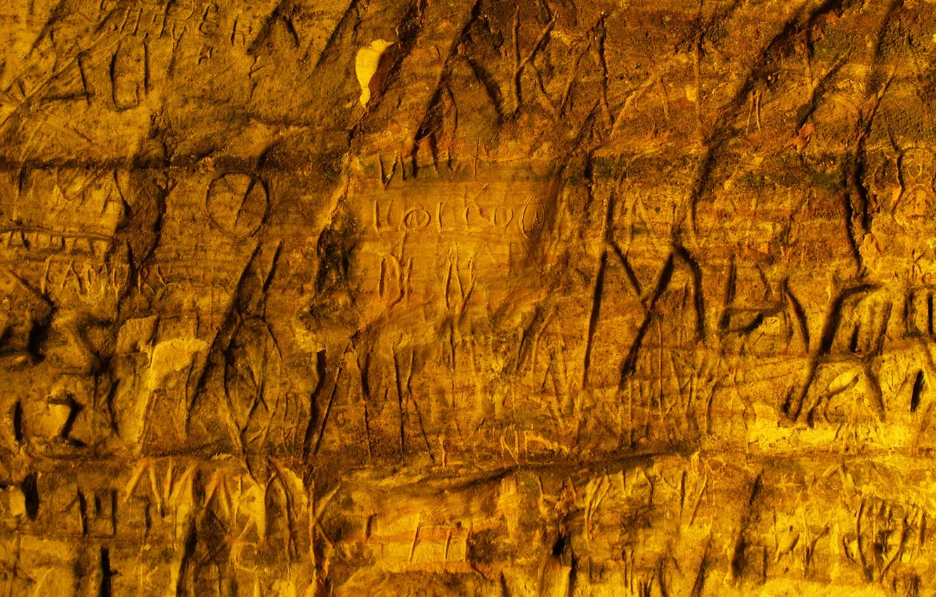 Фото обои art, cave, stone wall