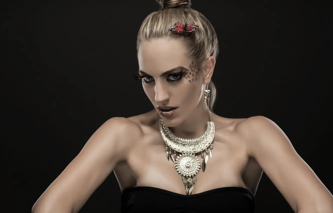 Фото обои взгляд, девушка, стиль