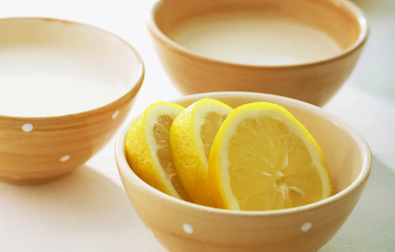 Фото обои лимон, посуда, цитрус, lemon, fruit, нарезанный