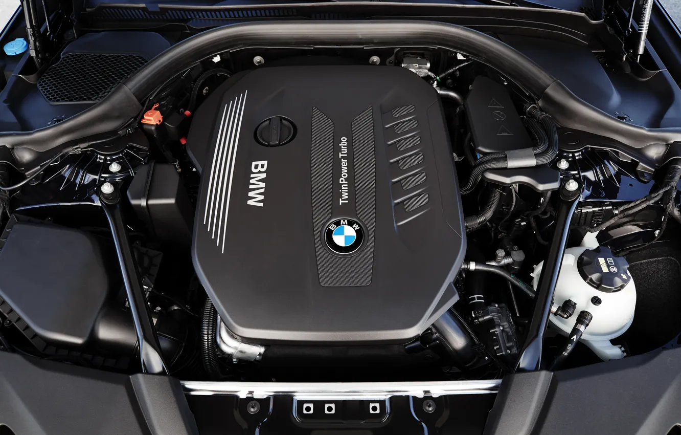 Фото обои двигатель, BMW, крышка, седан, xDrive, 530d, Luxury Line, 5er
