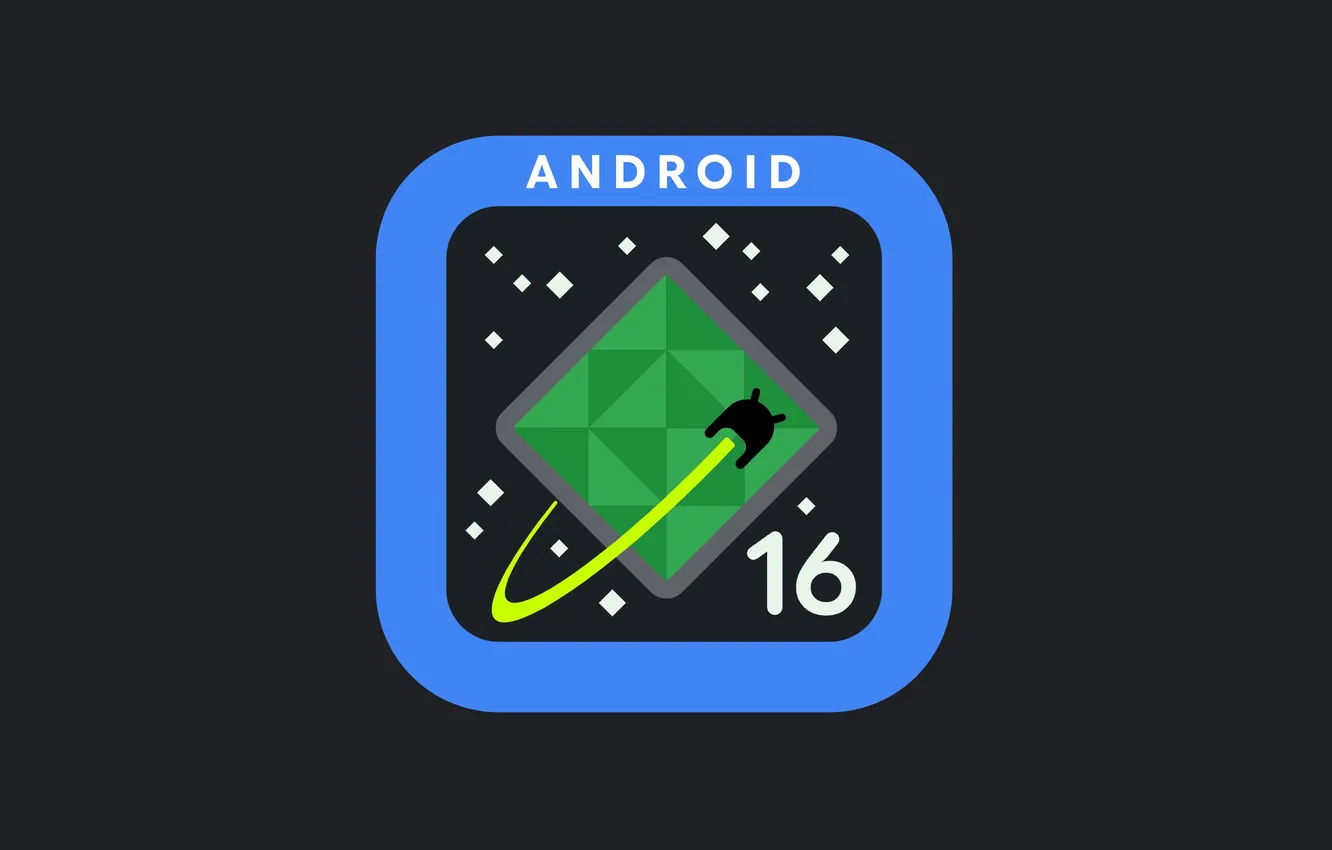 Фото обои Логотип, Операционная Система, Андройд, Technology, Технология, Dark background, Android 16, Android logo