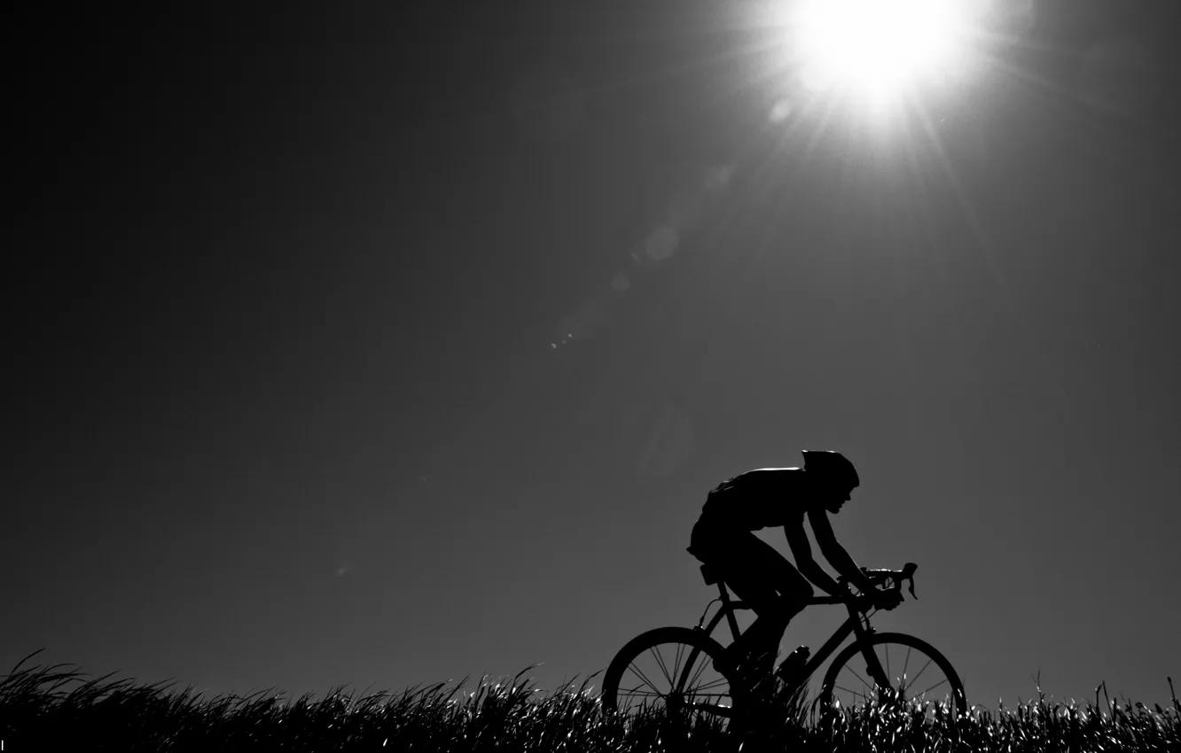 Фото обои природа, настроение, вечер, спортсмен, велосипедист, road bike