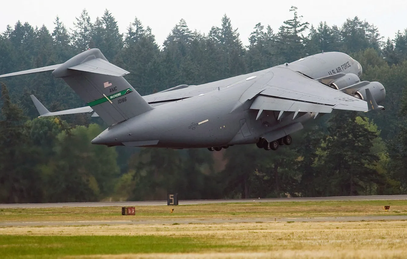 Фото обои Boeing, военно-транспортный самолёт, C-17, McDonnell Douglas, Globemaster III, американский стратегический
