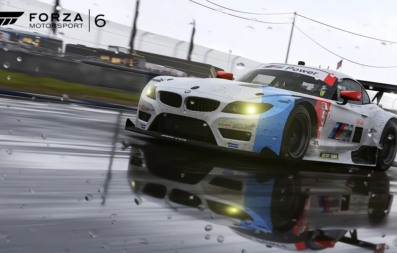 Фото обои BMW, Rain, Motorsport, Game, Forza, Forza 6, Forza Motorsport 6