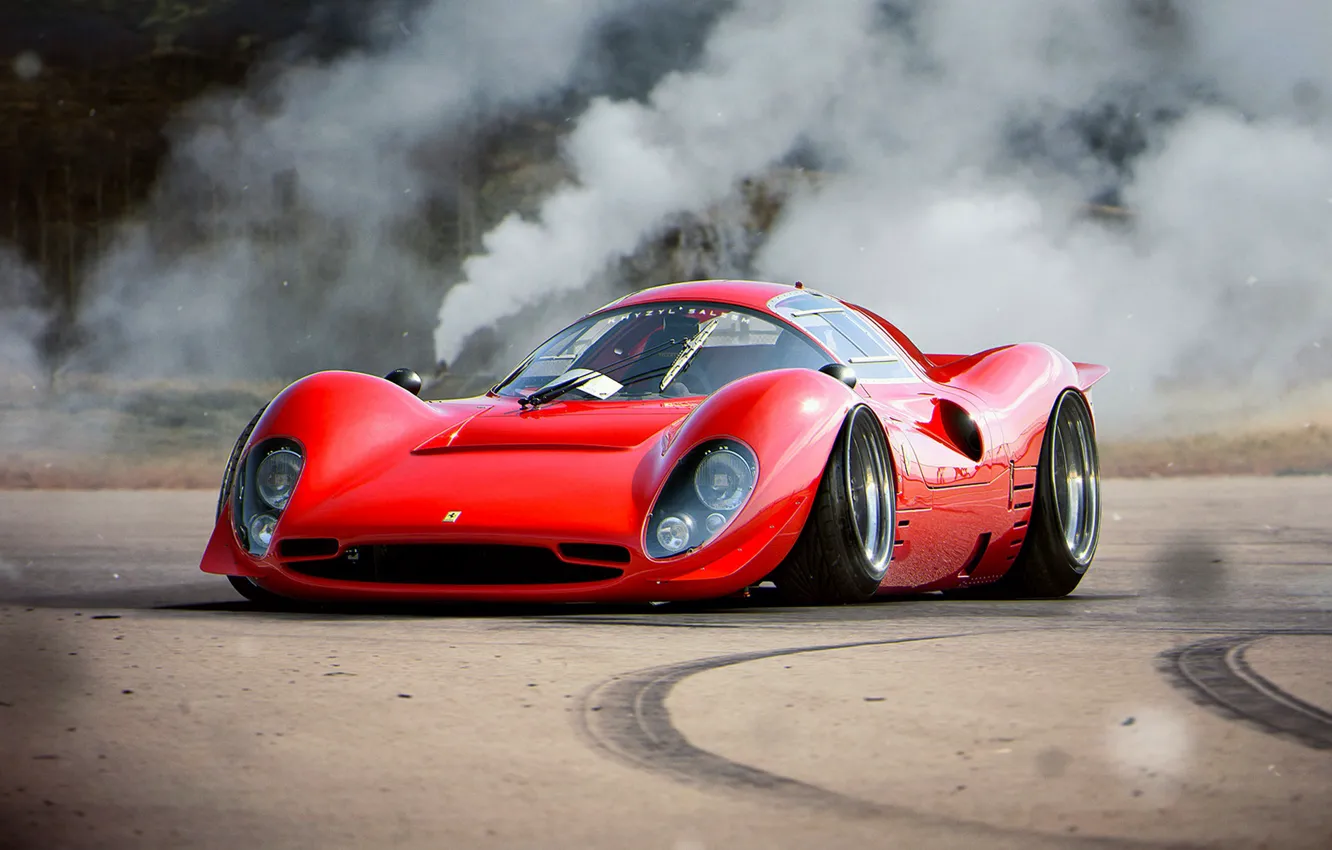 Фото обои Ferrari, Red, Car, Old, Tuning, Future, 330, by Khyzyl Saleem