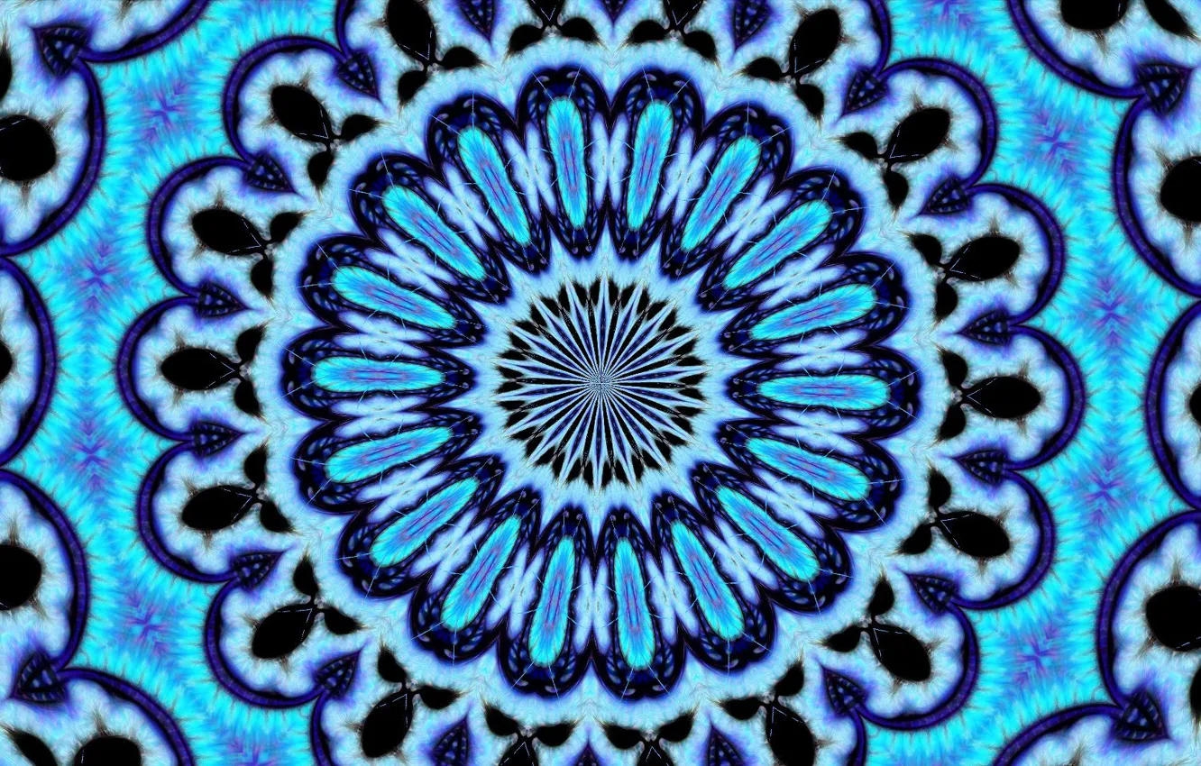 Фото обои круги, голубой, изгибы, психоделика