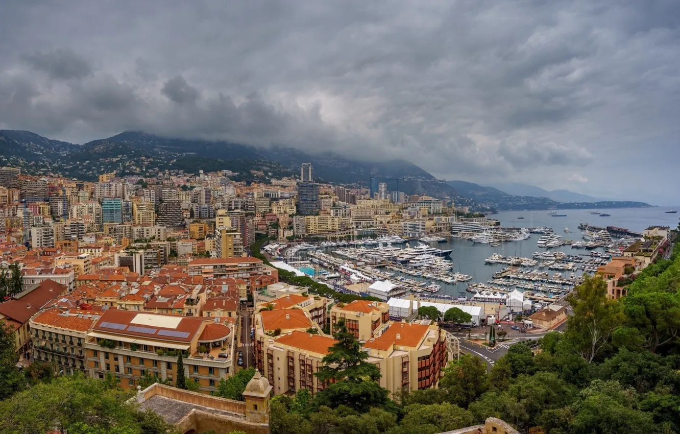 Фото обои город, панорама, Monaco