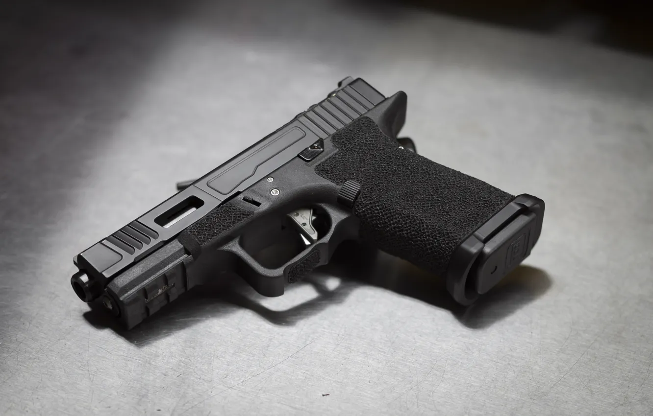 Фото обои макро, пистолет, glock