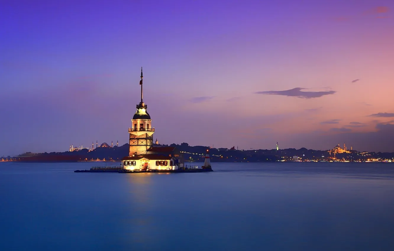 Фото обои Istanbul, Turkey, Maiden Tower