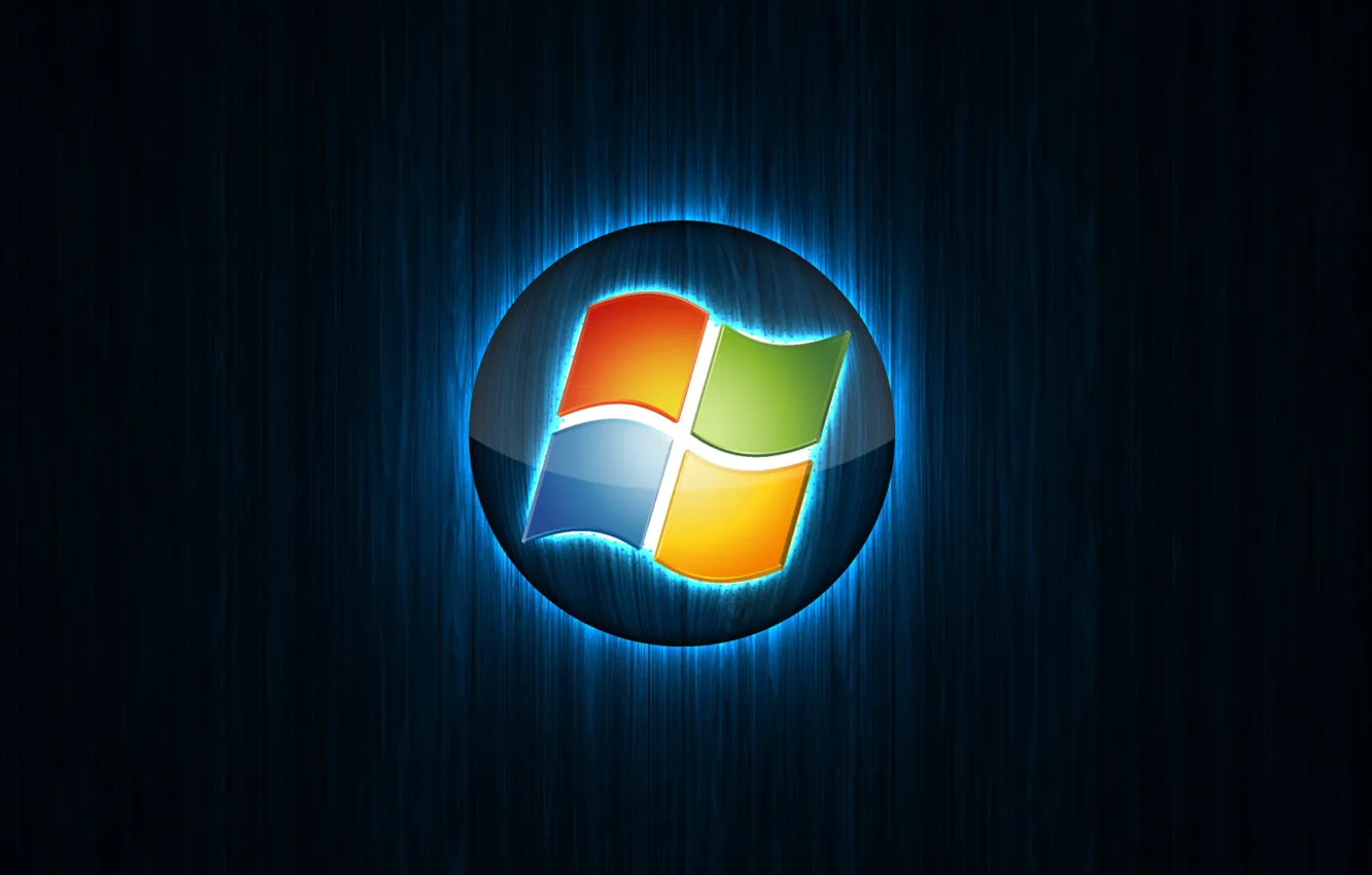 Фото обои компьютер, лучи, свет, логотип, эмблема, windows, объем, операционная система