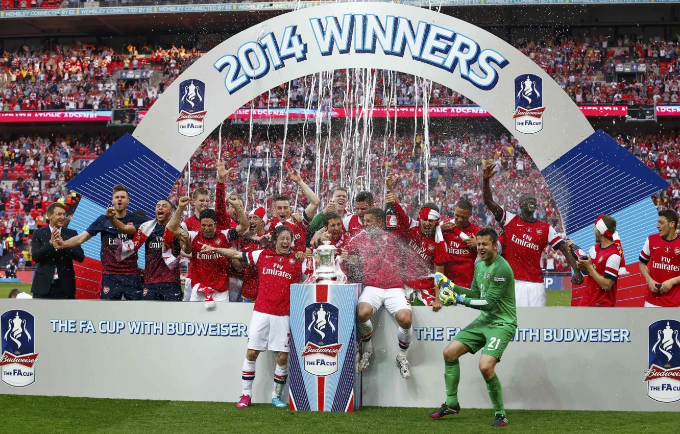 Фото обои фон, победа, Арсенал, трибуны, Arsenal, Football Club, канониры, The Gunners