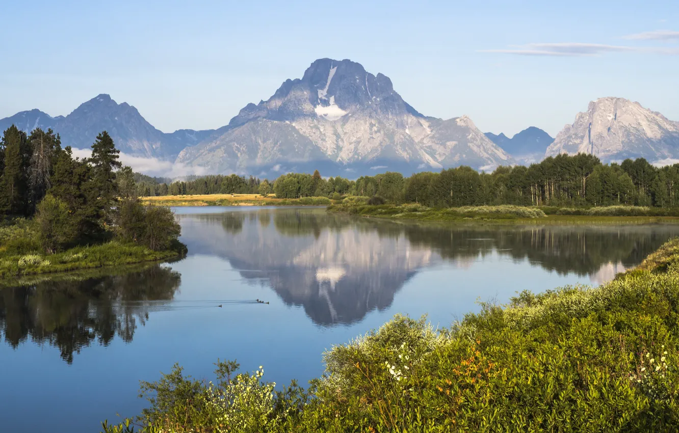 Фото обои пейзаж, горы, природа, озеро, красота