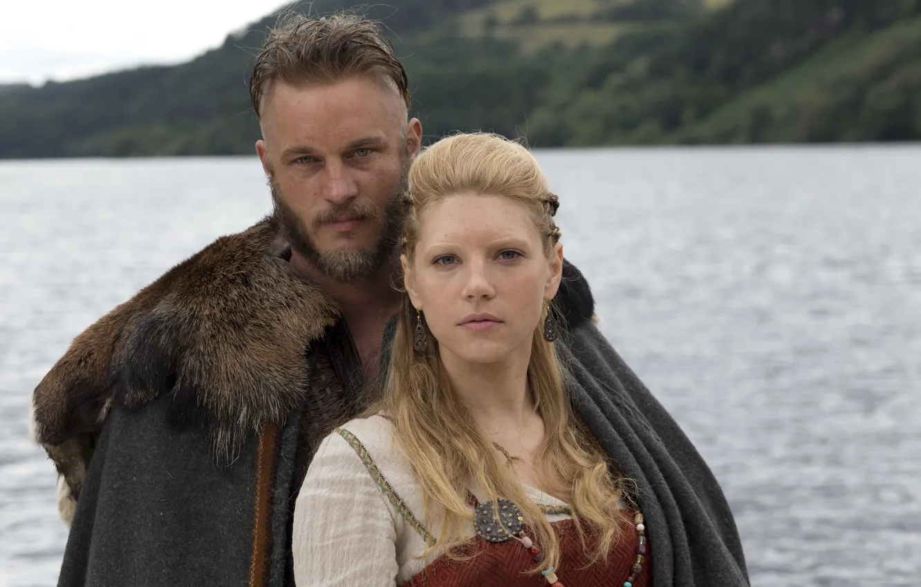 Фото обои сериал, Vikings, Викинги, Katheryn Winnick, Travis Fimmel