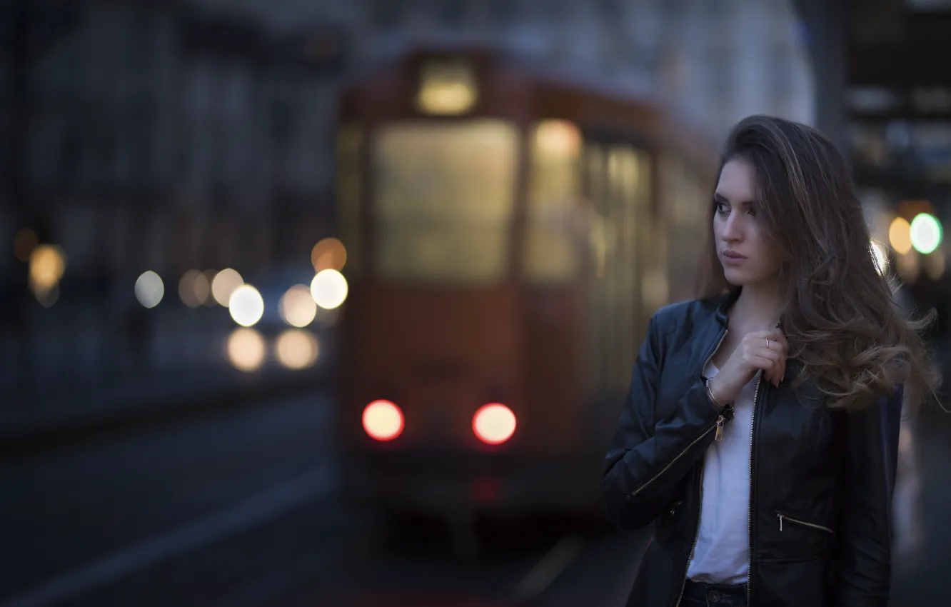 Фото обои модель, милашка, Chiara, вечер.город