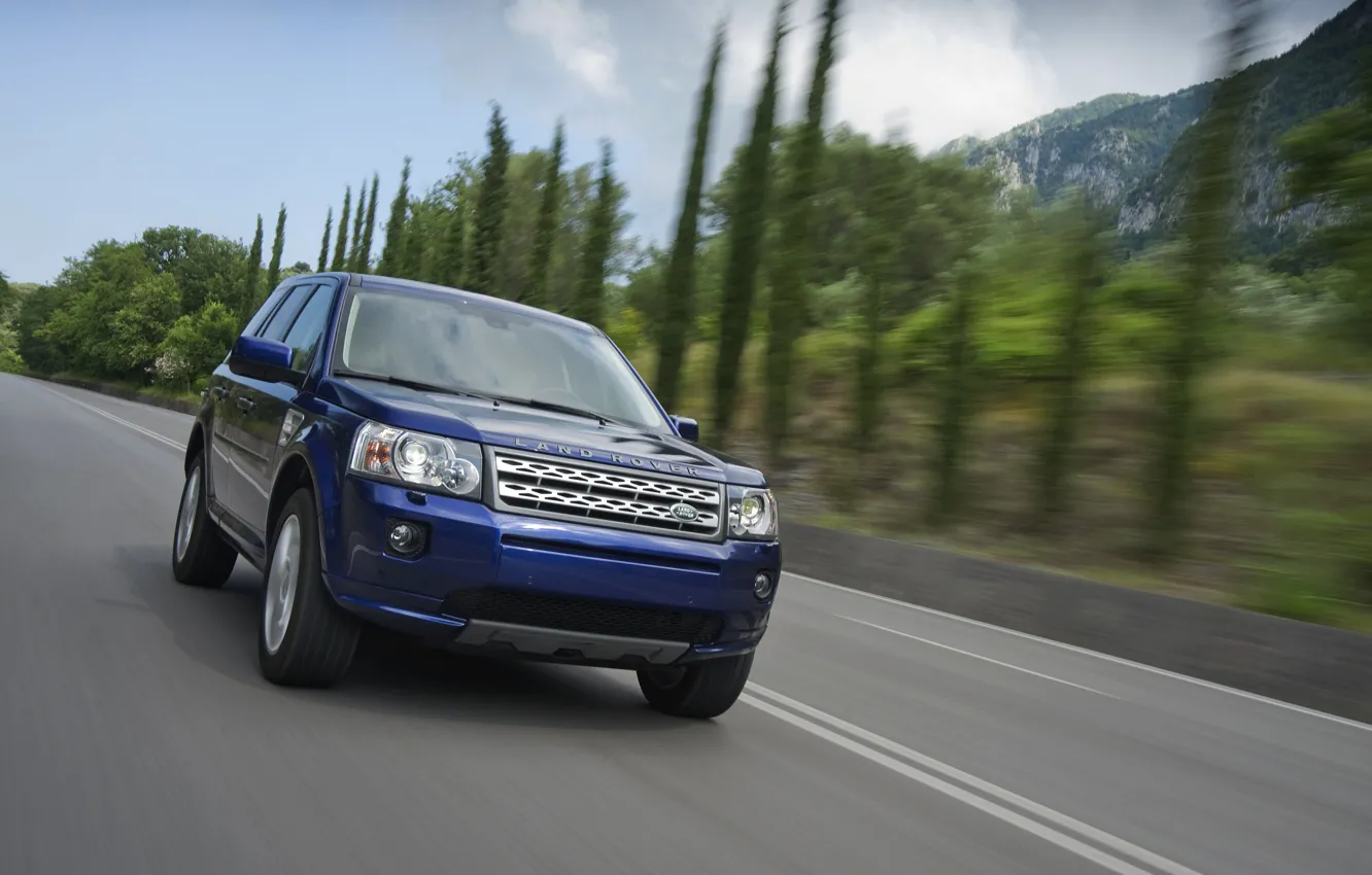 Фото обои синий, Land Rover, 2011, кроссовер, Freelander, SUV, Freelander 2, LR2