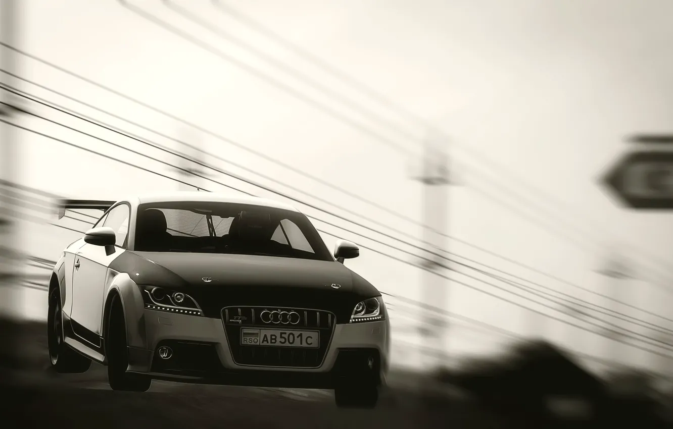 Фото обои скорость, трасса, Audi tt