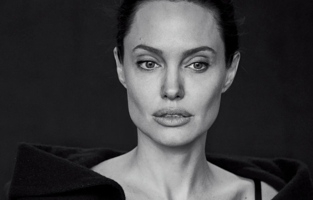Фото обои крупный план, фон, модель, портрет, актриса, Анджелина Джоли, Angelina Jolie, фотограф
