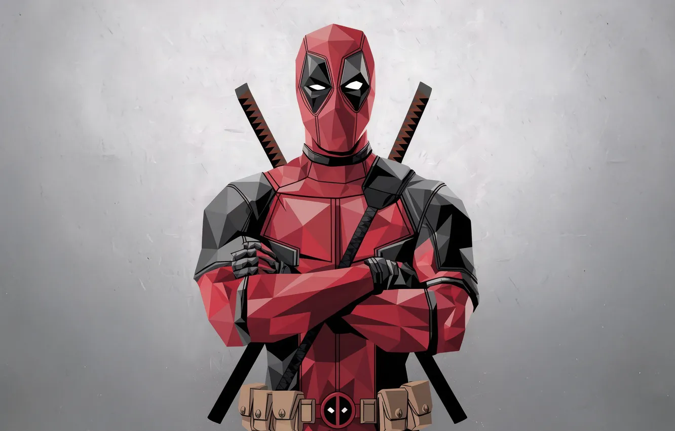 Фото обои deadpool, poly
