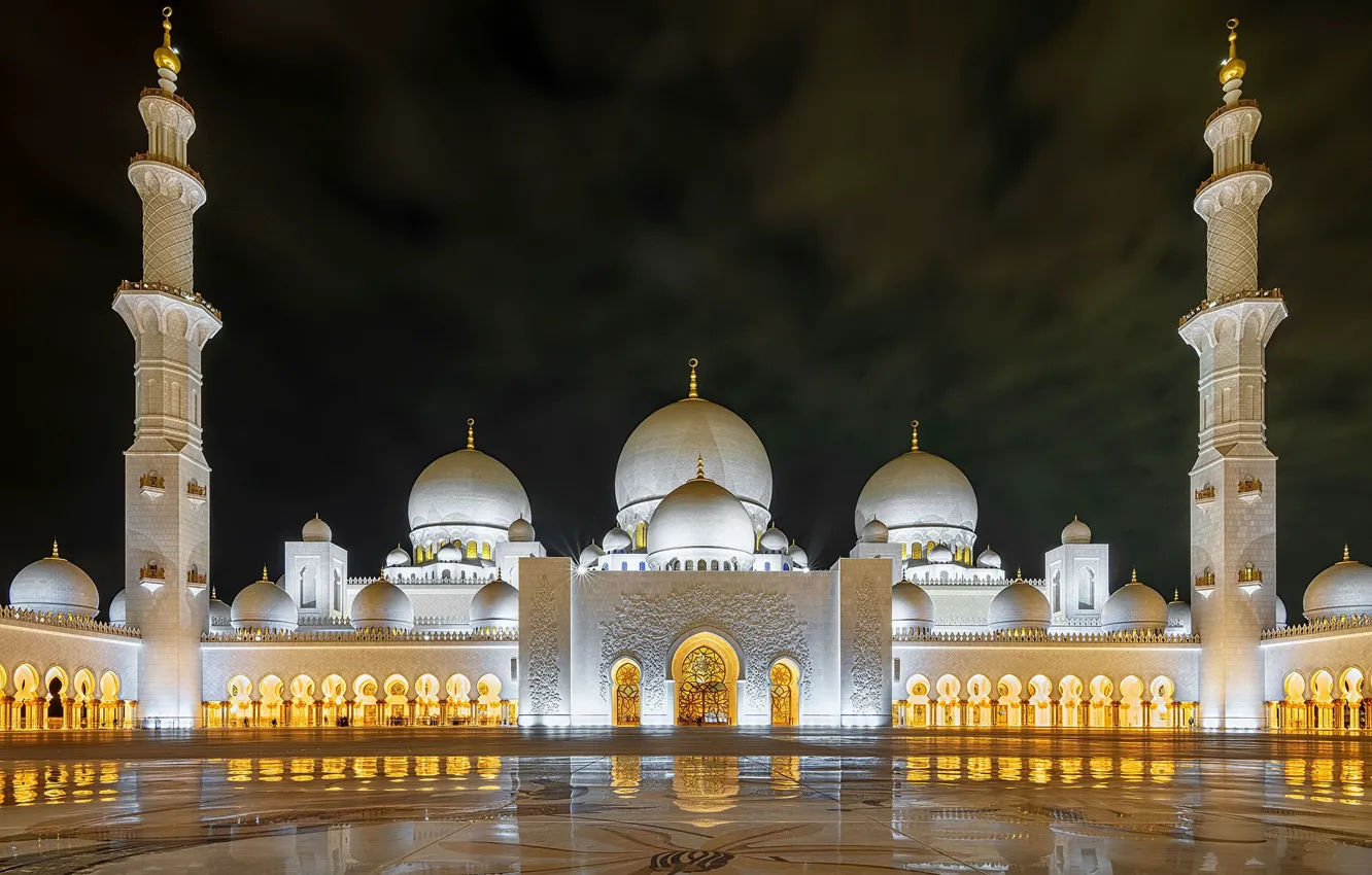 Фото обои Abu Dhabi, United Arab Emirates, Al Jāmi‘ al Kabīr