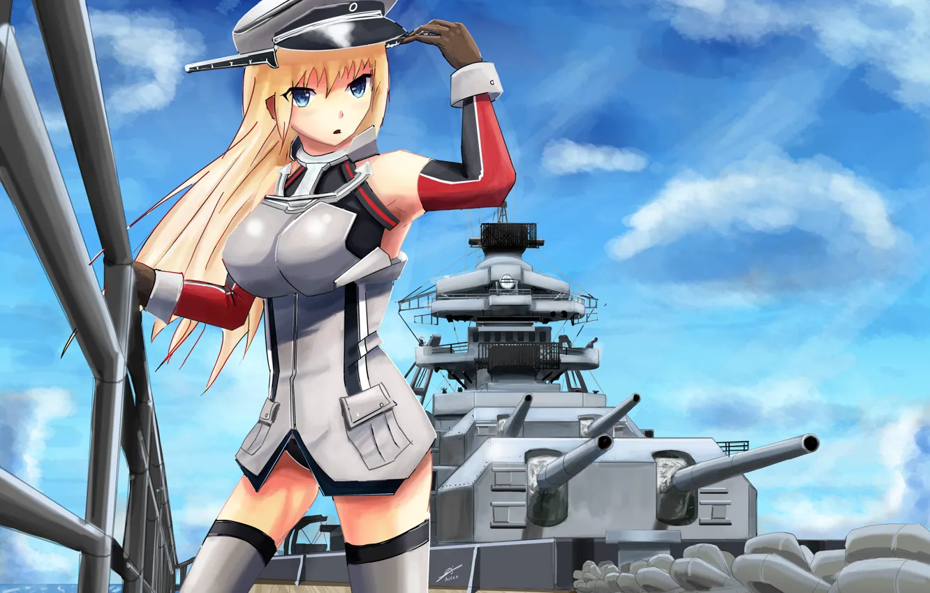 Фото обои Anime, Bismarck battleship, KanColle