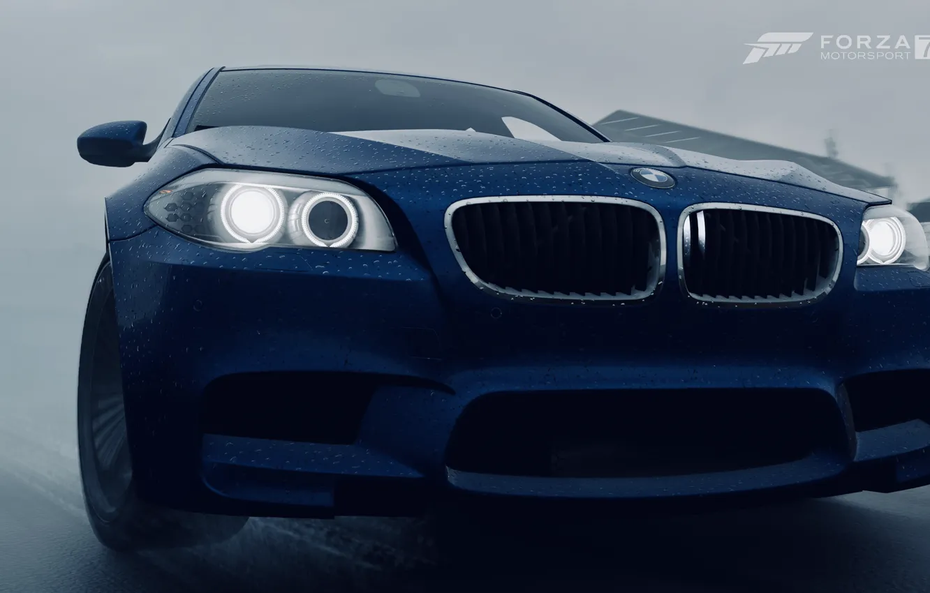 Фото обои HDR, BMW, Rain, Game, F10, 5er, FM7, UHD