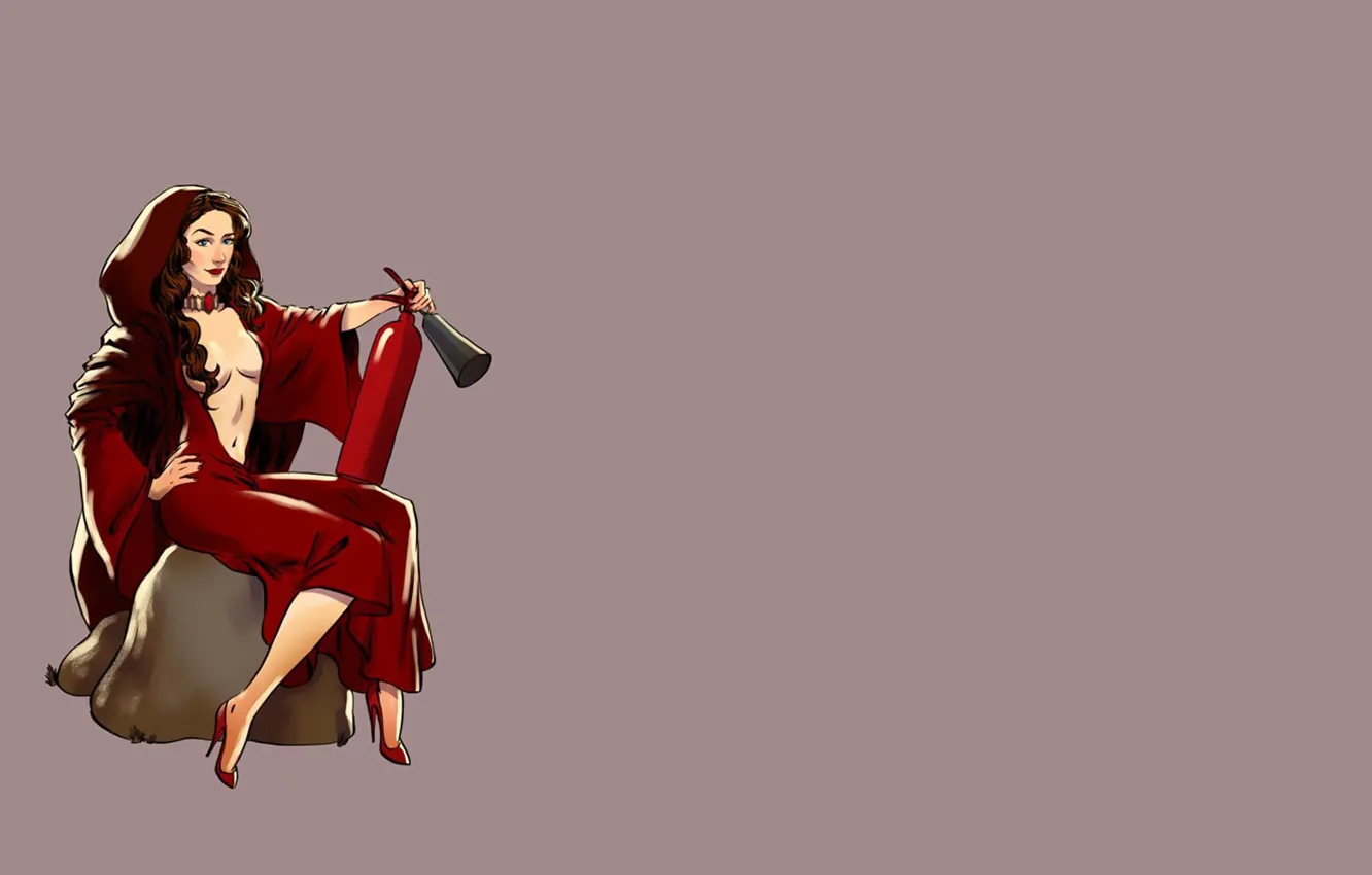 Фото обои fantasy, vintage, pinup, minimalism, background, Game of Thrones, Melisandre, tv series