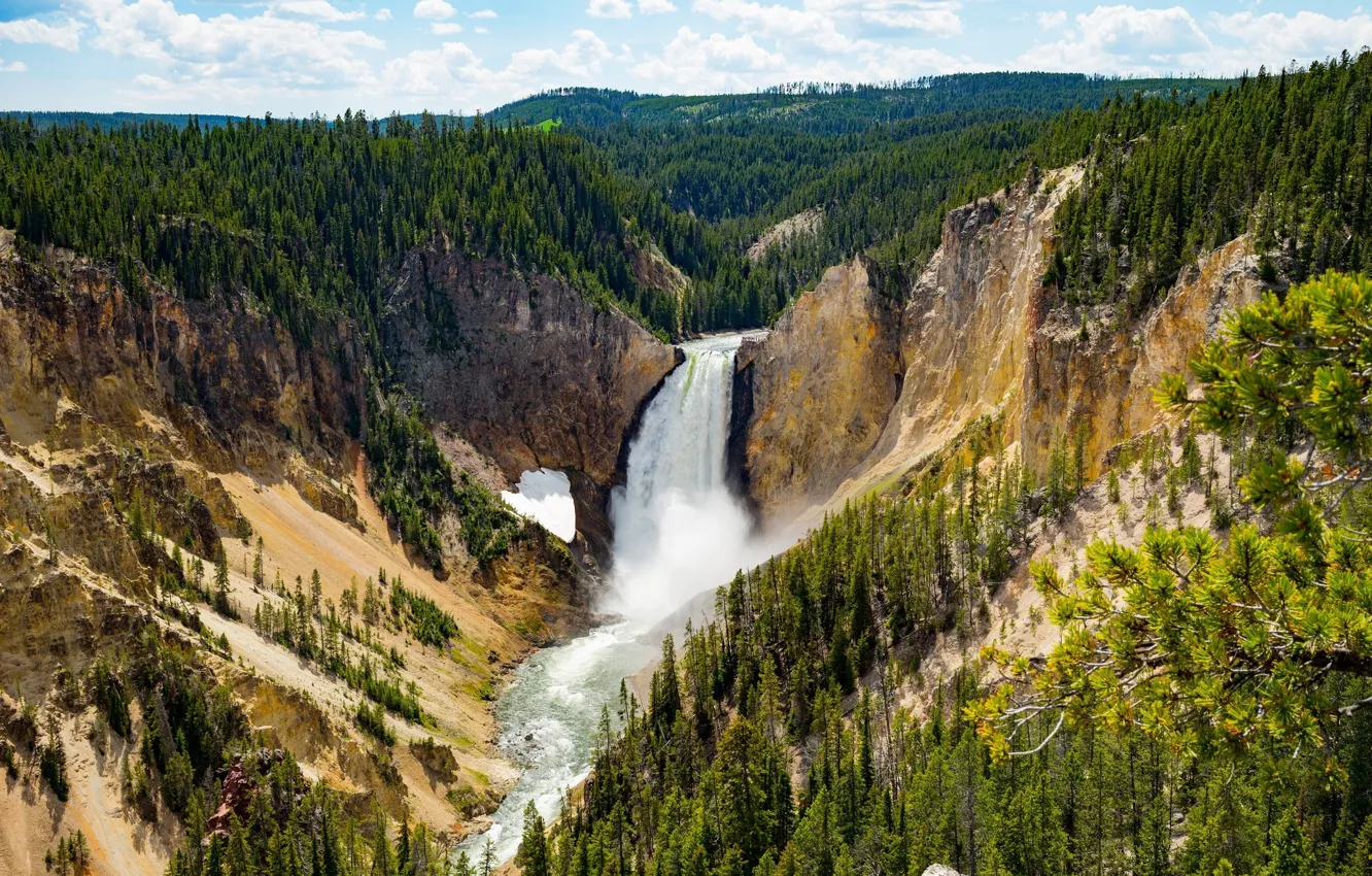 Фото обои река, водопад, каньон