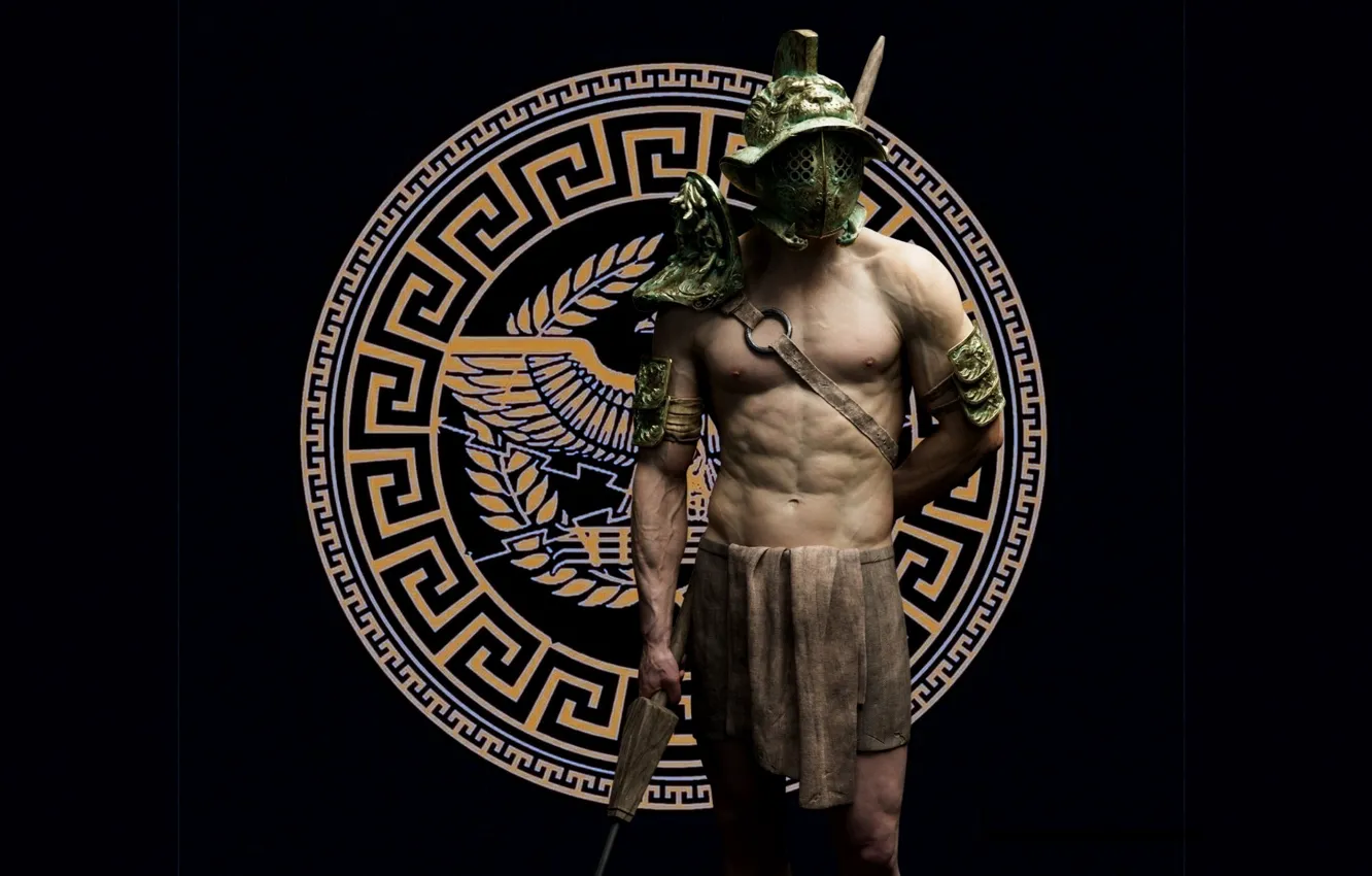 Фото обои Воин, Шлем, Gladiator, Helmet, Гладиатор, Lukas Kutschera