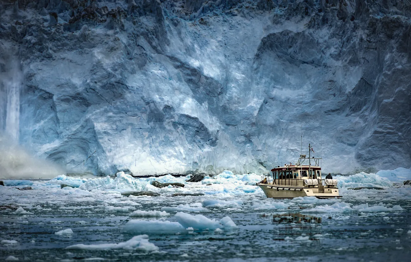 Фото обои море, корабль, лёд, Антарктида