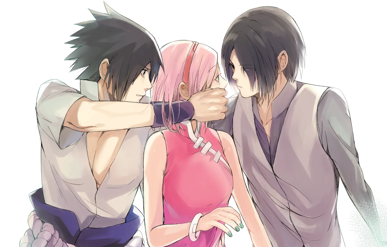 Фото обои Наруто, Naruto, <b>Sasuke</b> <b>Uchiha</b>, Sakura Haruno, <b>Саске</b> <b>Учиха</b>, Сакура...