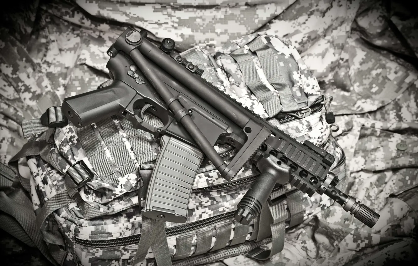 Фото обои оружие, сумка, винтовка, штурмовая, KAC PDW, малогабаритная
