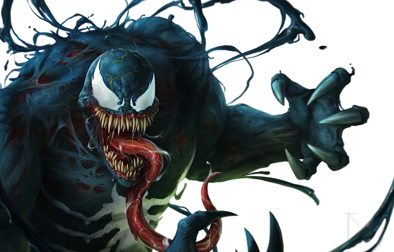 Фото обои Язык, Зубы, Marvel, Веном, Venom, Симбиот, Creatures, by Jens Kuczwara