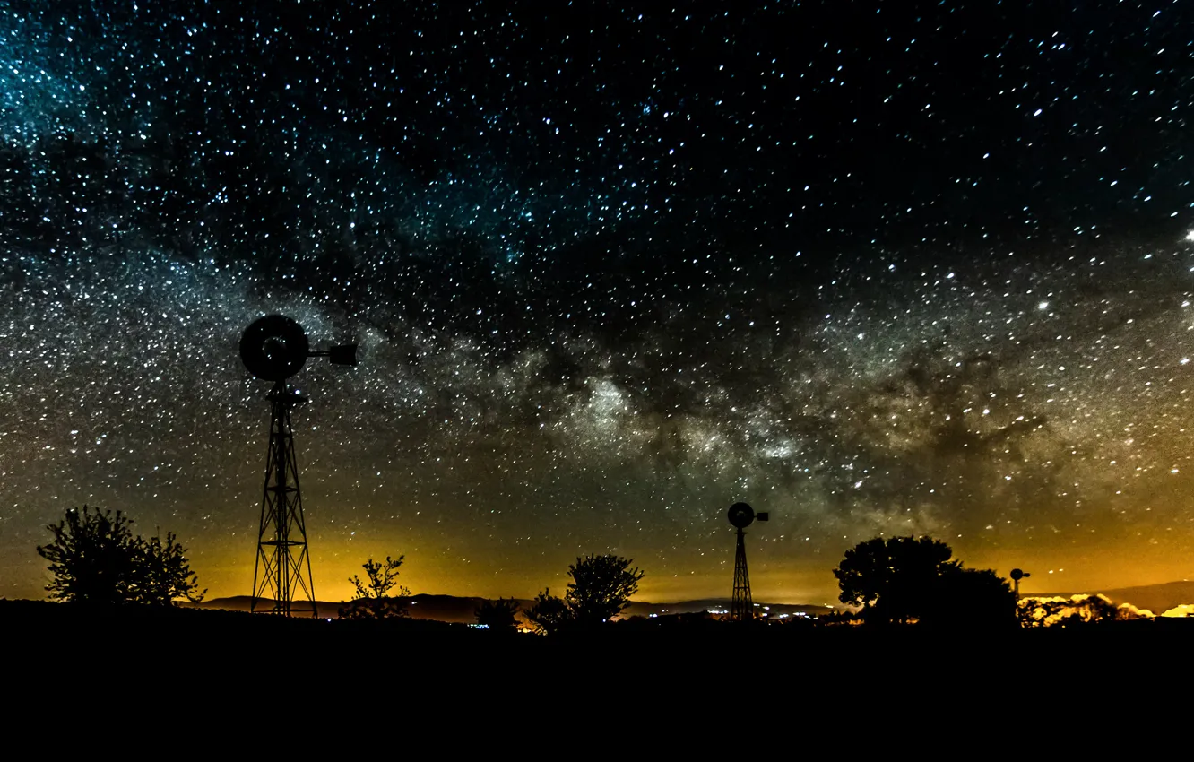Фото обои космос, звезды, пейзаж, ночь, млечный путь