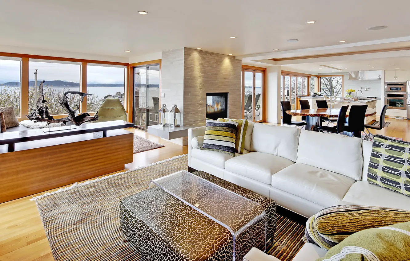 Фото обои интерьер, кухня, США, гостиная, столовая, Seattle