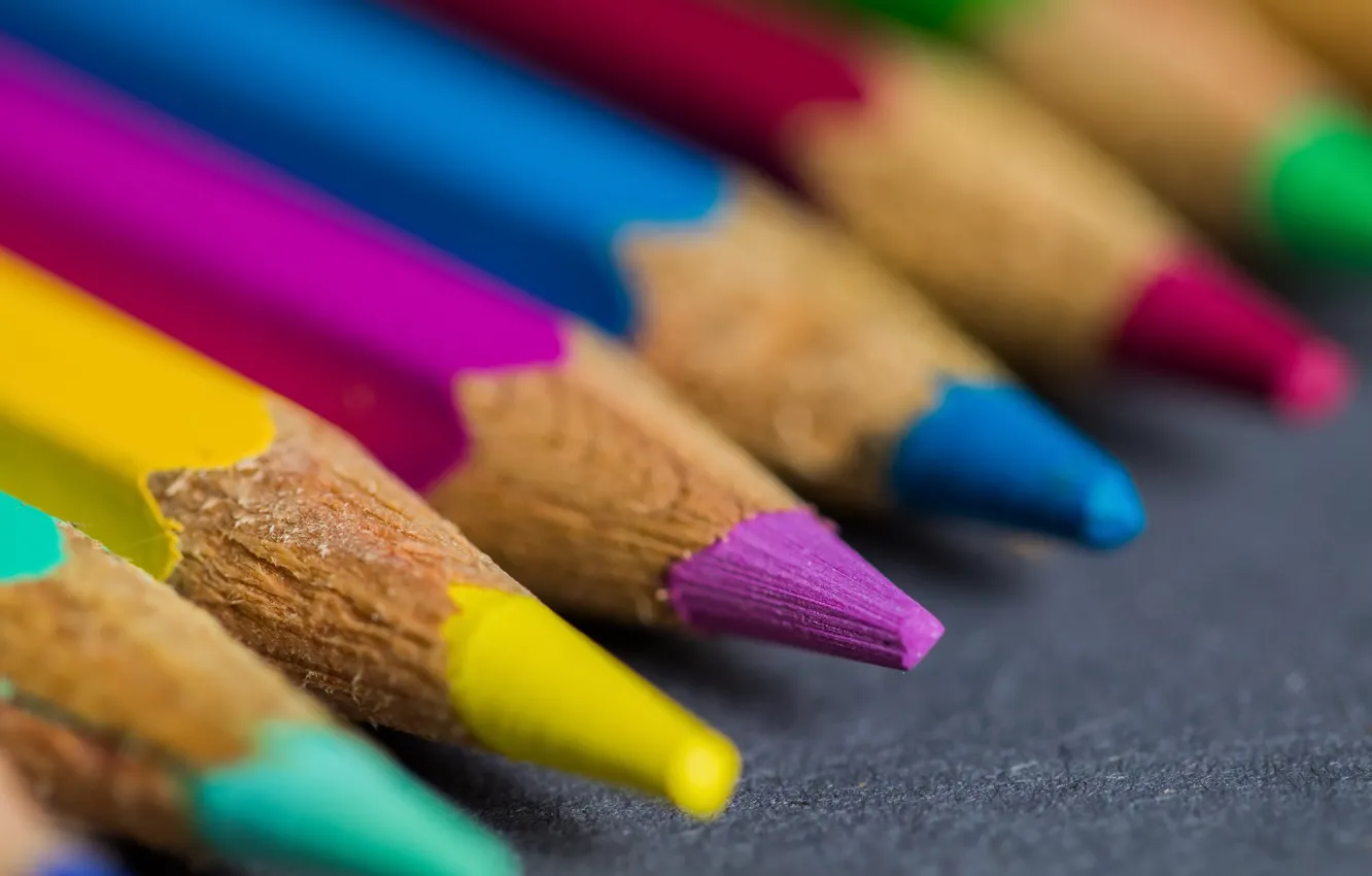 Фото обои макро, фон, цвет, карандаш